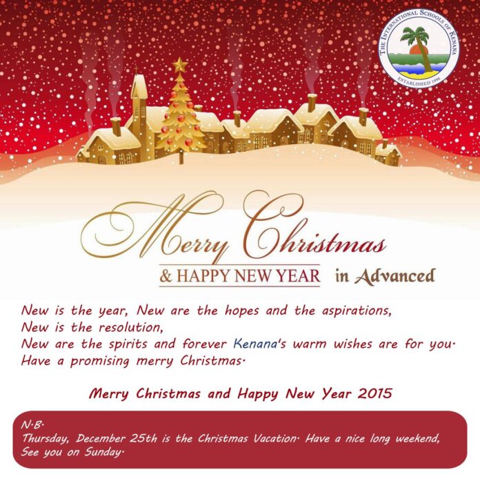 Merry Christmas and Happy New Year 2015