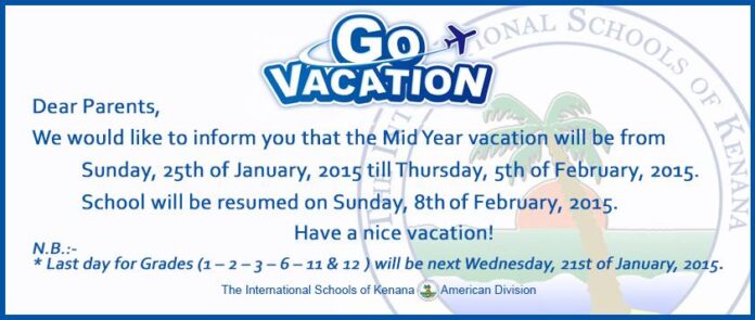 the Mid Year vacation