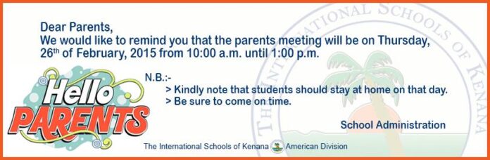 Parents Meeting 2014/2015