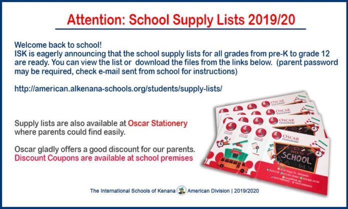 Attention (School Supply Lists)