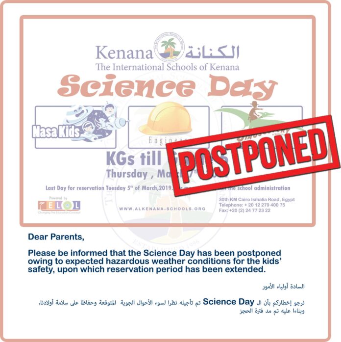 Science Day has been postponed