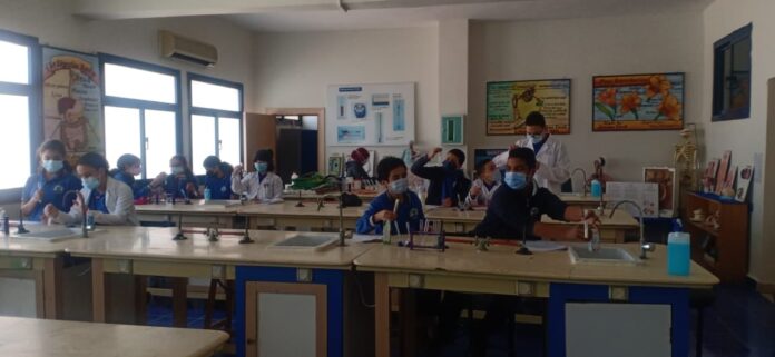 I.S.K-American Division | Grade 7 Science lab session ( Checking Milk purity) 2020-2021