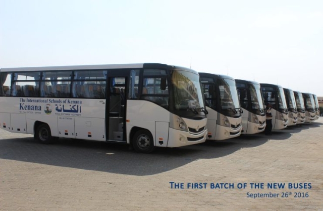 The first batch of the new buses arrived at school