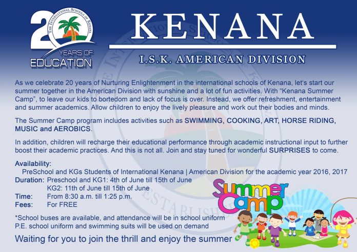 I.S.K | American Division | Kenana Summer Camp